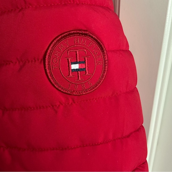 NWT Tommy Hilfiger Woman’s Winter Coat Quilted Jacket Red Coat - Picture 9 of 12